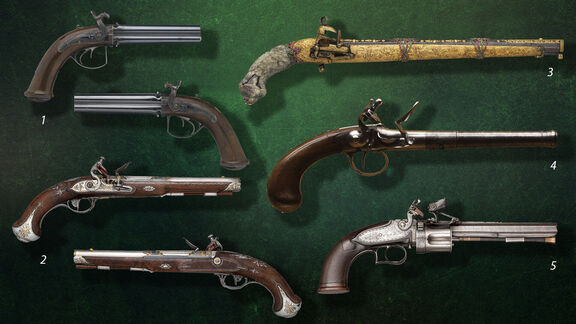 Puzzlopedia | Puzzle Flintlock pistols from 1775 to 1900